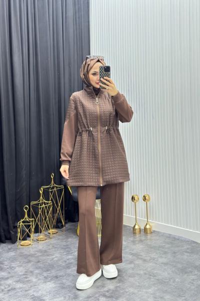 Kapitone Takım Kahverengi  Kahverengi