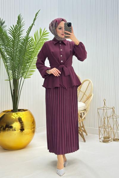 Lal Tesettür Takım Bordo Bordo