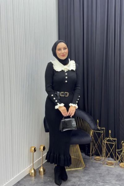 Lux Elbise Siyah Siyah