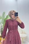 Merry Tesettür Elbise Gül Gül