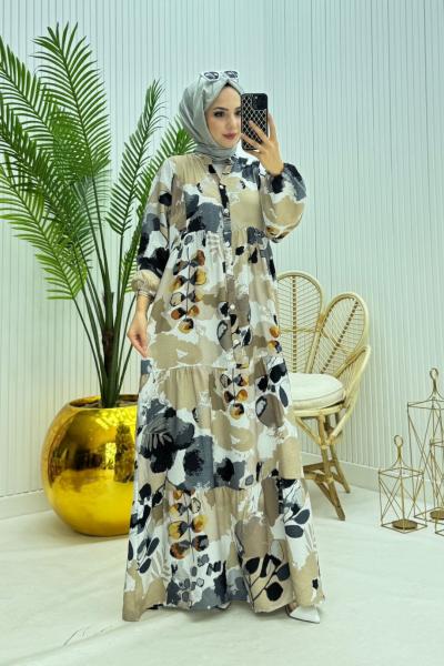 Most Tesettür Elbise Gri Gri