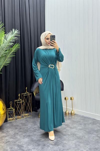Oliva Tesettür Elbise Zümrüt  Zümrüt