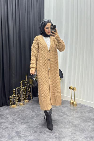 Örgü Desen Hırka Camel Camel