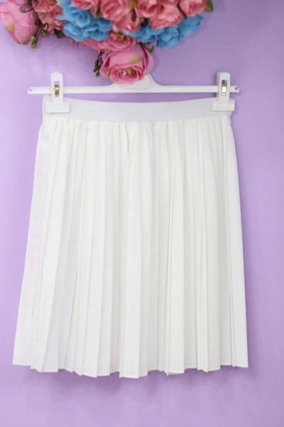 Piliseli Etek İçlik Beyaz Beyaz