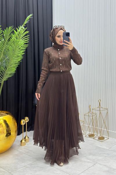 Piliseli Takım Kahverengi  Kahverengi