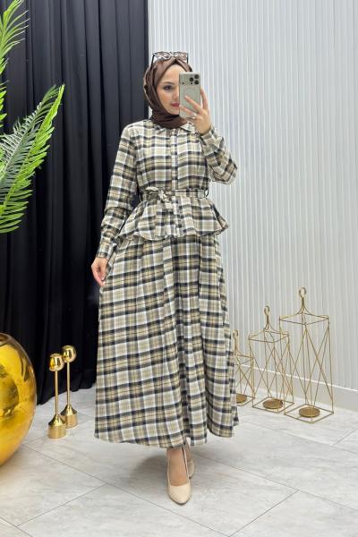 Premium Ekose Takım Vizon Vizon