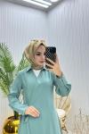 Retro Tesettür Ferace Mint Yeşili Mint Yeşili