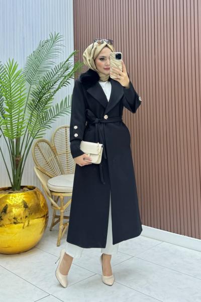 Serenay Tesettür Kaban Siyah