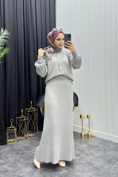 Simli Takım Gri Gri