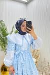 Tokyo Tesettür Elbise Bebe Mavisi Bebe Mavisi