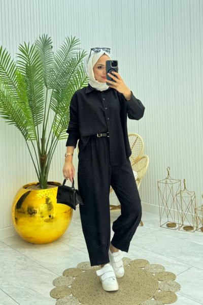 Tuğçe Takım Siyah Siyah