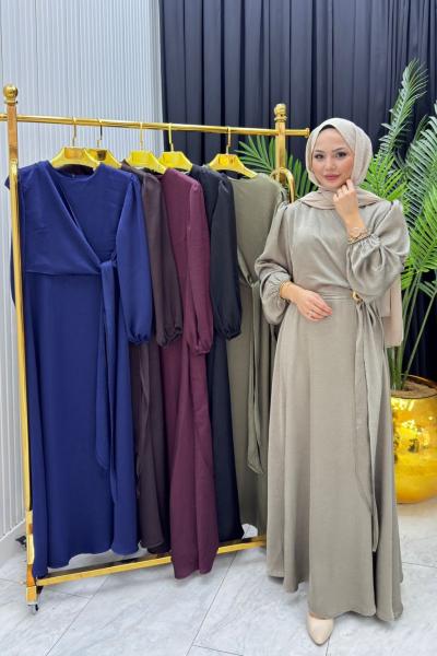 Viral Elbise Yeşil Yeşil