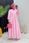 ZEREN ELBİSE PEMBE Pembe